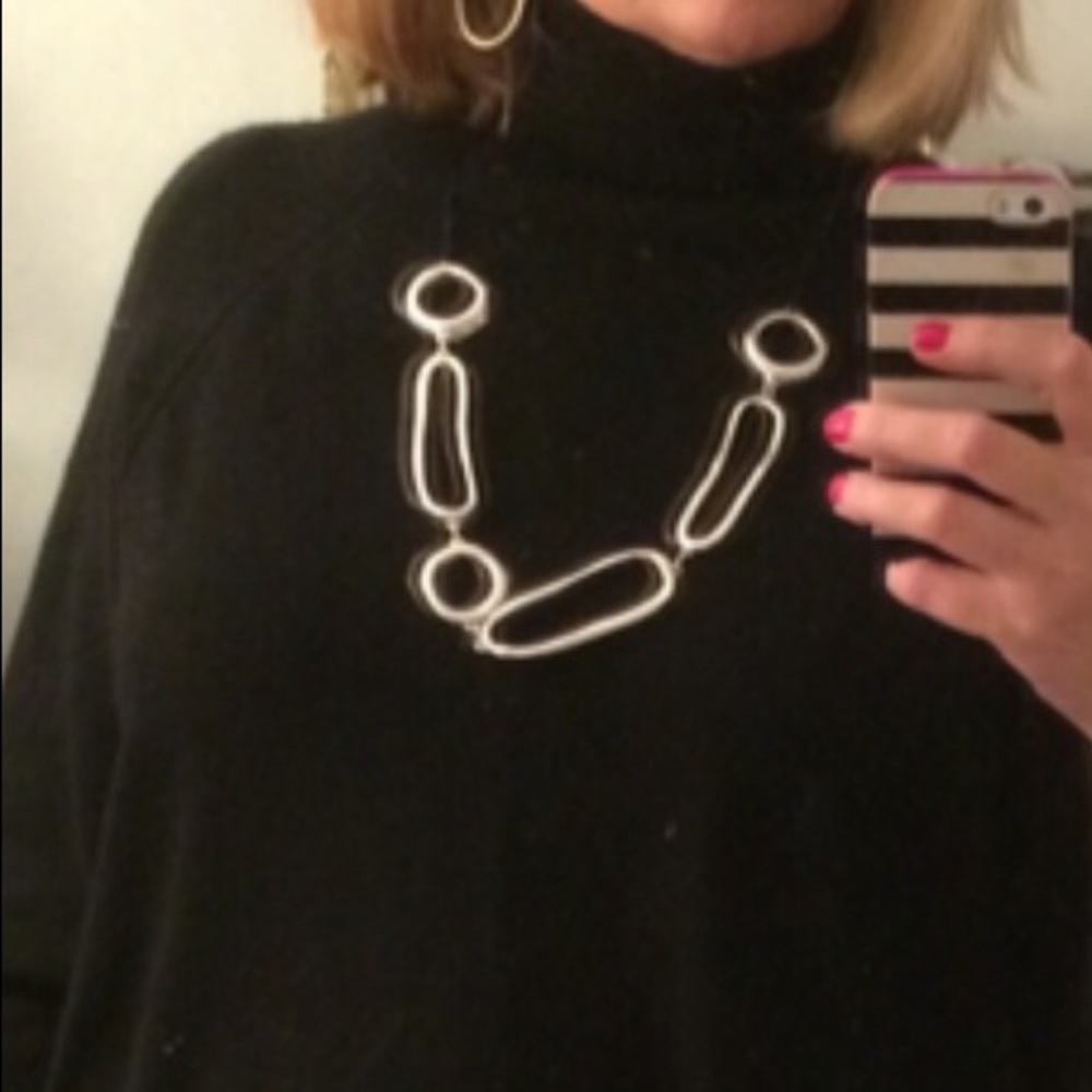 E&L Israel Sterling Silver Necklace on Black Cord